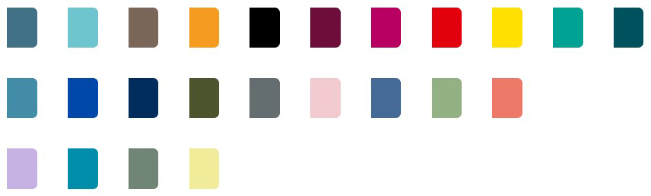 Kleurstalen waarin notitieboekje beschikbaar is